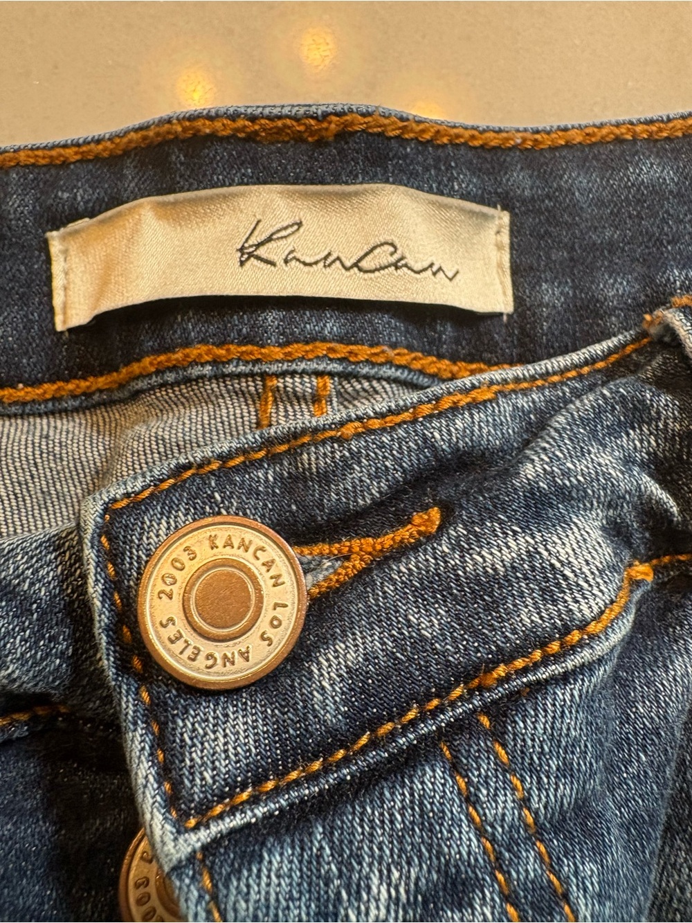 KanCan Dark Blue Distressed Denim Cutoff Shorts - Picture 3 of 5